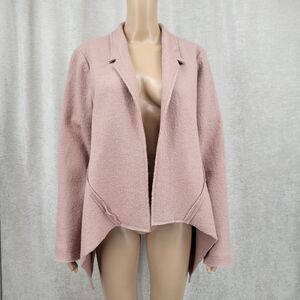 Cabi 528 Valentina Boiled Wool Angle Open Front Blazer Jacket Blush Pink  Medium